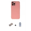 MARSİLYAN™- iPhone 12 Pro Max Kılıf Çekirdek Modern Serisi - Siyah Joko Magic 5D Cam + Shine Kamera Lens Koruma Cam - SABE