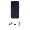 MARSİLYAN™- iPhone 12 Pro Max Kılıf Çekirdek Modern Serisi - Siyah Joko Magic 5D Cam + Shine Kamera Lens Koruma Cam - SABE