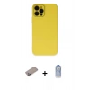 MARSİLYAN™- iPhone 12 Pro Max Kılıf Çekirdek Modern Serisi - Siyah Joko Magic 5D Cam + Shine Kamera Lens Koruma Cam - SABE