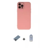 MARSİLYAN™- iPhone 12 Pro Max Kılıf Çekirdek Modern Serisi - Siyah Joko Magic 5D Cam + Shine Kamera Lens Koruma Cam - SH
