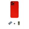 MARSİLYAN™- iPhone 12 Pro Max Kılıf Çekirdek Modern Serisi - Siyah Joko Magic 5D Hayalet Cam + Metal Kamera Lens Koruma Cam - KI