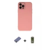 MARSİLYAN™- iPhone 12 Pro Max Kılıf Çekirdek Modern Serisi - Siyah Joko Magic 5D Hayalet Cam + Metal Kamera Lens Koruma Cam - GD