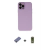 MARSİLYAN™- iPhone 12 Pro Max Kılıf Çekirdek Modern Serisi - Siyah Joko Magic 5D Hayalet Cam + Metal Kamera Lens Koruma Cam - GD
