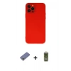 MARSİLYAN™- iPhone 12 Pro Max Kılıf Çekirdek Modern Serisi - Siyah Joko Magic 5D Hayalet Cam + Metal Kamera Lens Koruma Cam - GD