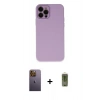 MARSİLYAN™- iPhone 12 Pro Max Kılıf Çekirdek Modern Serisi - Siyah Joko Magic 5D Hayalet Cam + Neon Fosforlu Kamera Lens - SI