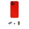 MARSİLYAN™- iPhone 12 Pro Max Kılıf Çekirdek Modern Serisi - Siyah Joko Magic 5D Hayalet Cam + Renkli Kamera Lens Koruma Cam - PE