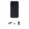 MARSİLYAN™- iPhone 12 Pro Max Kılıf Çekirdek Modern Serisi - Siyah Joko Magic 5D Hayalet Cam + Renkli Kamera Lens Koruma Cam - PE