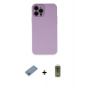 MARSİLYAN™- iPhone 12 Pro Max Kılıf Çekirdek Modern Serisi - Siyah Joko Magic 5D Hayalet Cam + Shine Kamera Lens Koruma Cam - GI