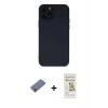 MARSİLYAN™- iPhone 12 Pro Max Kılıf Çekirdek Modern Serisi - Siyah Mat Seramik Nano Ekran Koruyucu + Metal Kamera Lens Koruma Cam - GD