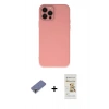 MARSİLYAN™- iPhone 12 Pro Max Kılıf Çekirdek Modern Serisi - Siyah Mat Seramik Nano Ekran Koruyucu + Metal Kamera Lens Koruma Cam - GD