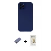 MARSİLYAN™- iPhone 12 Pro Max Kılıf Çekirdek Modern Serisi - Siyah Mat Seramik Nano Ekran Koruyucu + Metal Kamera Lens Koruma Cam - GD