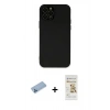 MARSİLYAN™- iPhone 12 Pro Max Kılıf Çekirdek Modern Serisi - Siyah Mat Seramik Nano Ekran Koruyucu + Shine Kamera Lens Koruma Cam - MI
