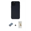 MARSİLYAN™- iPhone 12 Pro Max Kılıf Çekirdek Modern Serisi - Siyah Mat Seramik Nano Ekran Koruyucu + Metal Kamera Lens Koruma Cam - KI