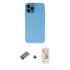 MARSİLYAN™- iPhone 12 Pro Max Kılıf Çekirdek Modern Serisi - Siyah Mat Seramik Nano Ekran Koruyucu + Metal Kamera Lens Koruma Cam - KI