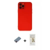 MARSİLYAN™- iPhone 12 Pro Max Kılıf Çekirdek Modern Serisi - Siyah Mat Seramik Nano Ekran Koruyucu + Metal Kamera Lens Koruma Cam - KI