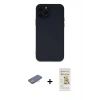 MARSİLYAN™- iPhone 12 Pro Max Kılıf Çekirdek Modern Serisi - Siyah Mat Seramik Nano Ekran Koruyucu + Renkli Kamera Lens Koruma Cam - PE