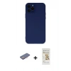 MARSİLYAN™- iPhone 12 Pro Max Kılıf Çekirdek Modern Serisi - Siyah Mat Seramik Nano Ekran Koruyucu + Renkli Kamera Lens Koruma Cam - PE