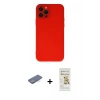 MARSİLYAN™- iPhone 12 Pro Max Kılıf Çekirdek Modern Serisi - Siyah Mat Seramik Nano Ekran Koruyucu + Renkli Kamera Lens Koruma Cam - MI