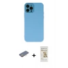 MARSİLYAN™- iPhone 12 Pro Max Kılıf Çekirdek Modern Serisi - Siyah Mat Seramik Nano Ekran Koruyucu + Renkli Kamera Lens Koruma Cam - SI