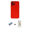 MARSİLYAN™- iPhone 12 Pro Max Kılıf Çekirdek Modern Serisi - Siyah Mat Seramik Nano Ekran Koruyucu + Shine Kamera Lens Koruma Cam - PE