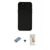 MARSİLYAN™- iPhone 12 Pro Max Kılıf Çekirdek Modern Serisi - Siyah Mat Seramik Nano Ekran Koruyucu + Shine Kamera Lens Koruma Cam - GS