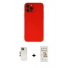 MARSİLYAN™- iPhone 12 Pro Max Kılıf Çekirdek Modern Serisi - Siyah Mat Seramik Nano Ekran Koruyucu + Shine Kamera Lens - GD