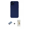 MARSİLYAN™- iPhone 12 Pro Max Kılıf Çekirdek Modern Serisi - Siyah Mat Seramik Nano Ekran Koruyucu + Shine Kamera Lens Koruma Cam - PE