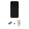 MARSİLYAN™- iPhone 12 Pro Max Kılıf Çekirdek Modern Serisi - Siyah Mat Seramik Nano Ekran Koruyucu + Shine Kamera Lens Koruma Cam - GD