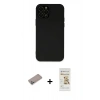 MARSİLYAN™- iPhone 12 Pro Max Kılıf Çekirdek Modern Serisi - Siyah Mat Seramik Nano Ekran Koruyucu + Shine Kamera Lens Koruma Cam - SABE