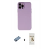 MARSİLYAN™- iPhone 12 Pro Max Kılıf Çekirdek Modern Serisi - Siyah Mat Seramik Nano Ekran Koruyucu + Shine Kamera Lens Koruma Cam - GS