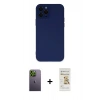 MARSİLYAN™- iPhone 12 Pro Max Kılıf Çekirdek Modern Serisi - Siyah Mat Seramik Nano Ekran Koruyucu + Neon Fosforlu Kamera Lens - YL