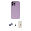 MARSİLYAN™- iPhone 12 Pro Max Kılıf Çekirdek Modern Serisi - Siyah Mat Seramik Nano Ekran Koruyucu + Renkli Kamera Lens Koruma Cam - YL