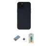 MARSİLYAN™- iPhone 12 Pro Max Kılıf Çekirdek Modern Serisi - Siyah Polymer Nano Ekran Koruyucu + Gökkuşağı Shine Kamera Lens Koruma Cam