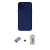 MARSİLYAN™- iPhone 12 Pro Max Kılıf Çekirdek Modern Serisi - Siyah Polymer Nano Ekran Koruyucu + Gökkuşağı Shine Kamera Lens Koruma Cam