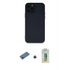 MARSİLYAN™- iPhone 12 Pro Max Kılıf Çekirdek Modern Serisi - Siyah Polymer Nano Ekran Koruyucu + Shine Kamera Lens Koruma Cam - GD