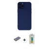 MARSİLYAN™- iPhone 12 Pro Max Kılıf Çekirdek Modern Serisi - Siyah Polymer Nano Ekran Koruyucu + Renkli Kamera Lens Koruma Cam - PE
