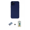 MARSİLYAN™- iPhone 12 Pro Max Kılıf Çekirdek Modern Serisi - Siyah Polymer Nano Ekran Koruyucu + Shine Kamera Lens Koruma Cam - PE