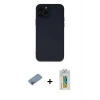 MARSİLYAN™- iPhone 12 Pro Max Kılıf Çekirdek Modern Serisi - Siyah Polymer Nano Ekran Koruyucu + Shine Kamera Lens Koruma Cam - PE