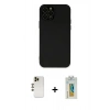 MARSİLYAN™- iPhone 12 Pro Max Kılıf Çekirdek Modern Serisi - Siyah Polymer Nano Ekran Koruyucu + Shine Kamera Lens - GD