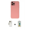 MARSİLYAN™- iPhone 12 Pro Max Kılıf Çekirdek Modern Serisi - Siyah Polymer Nano Ekran Koruyucu + Shine Kamera Lens - GD