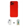 MARSİLYAN™- iPhone 12 Pro Max Kılıf Çekirdek Modern Serisi - Siyah Polymer Nano Ekran Koruyucu + Shine Kamera Lens - LT