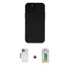 MARSİLYAN™- iPhone 12 Pro Max Kılıf Çekirdek Modern Serisi - Siyah Polymer Nano Ekran Koruyucu + Shine Kamera Lens - LT