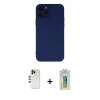 MARSİLYAN™- iPhone 12 Pro Max Kılıf Çekirdek Modern Serisi - Siyah Polymer Nano Ekran Koruyucu + Shine Kamera Lens - GD