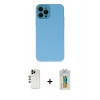 MARSİLYAN™- iPhone 12 Pro Max Kılıf Çekirdek Modern Serisi - Siyah Polymer Nano Ekran Koruyucu + Shine Kamera Lens - GD