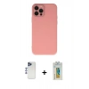 MARSİLYAN™- iPhone 12 Pro Max Kılıf Çekirdek Modern Serisi - Siyah Polymer Nano Ekran Koruyucu + Shine Kamera Lens - LT