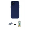 MARSİLYAN™- iPhone 12 Pro Max Kılıf Çekirdek Modern Serisi - Siyah Polymer Nano Ekran Koruyucu + Renkli Kamera Lens Koruma Cam - YL