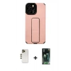 MARSİLYAN™- iPhone 12 Pro Max Kılıf Çekirdek Yansıma - Şeffaf 360 Full Body Arka Koruyucu + Gold Shine Kamera Lens