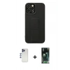 MARSİLYAN™- iPhone 12 Pro Max Kılıf Çekirdek Yansıma - Şeffaf 360 Full Body Arka Koruyucu + Shine Kamera Lens - LT