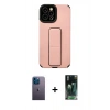 MARSİLYAN™- iPhone 12 Pro Max Kılıf Çekirdek Yansıma - Şeffaf 360 Full Body Arka Koruyucu + Mavi Neon Fosforlu Kamera Lens