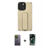 MARSİLYAN™- iPhone 12 Pro Max Kılıf Çekirdek Yansıma - Şeffaf 360 Full Body Arka Koruyucu + Neon Fosforlu Kamera Lens - YL